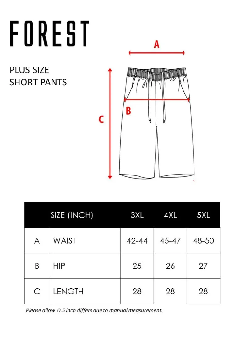 Forest Plus Size Stretchable Dri-Fit 3 Quarter Quick Dry Short Pants Men | Seluar Pendek Lelaki Seluar 3 Suku - PL65799