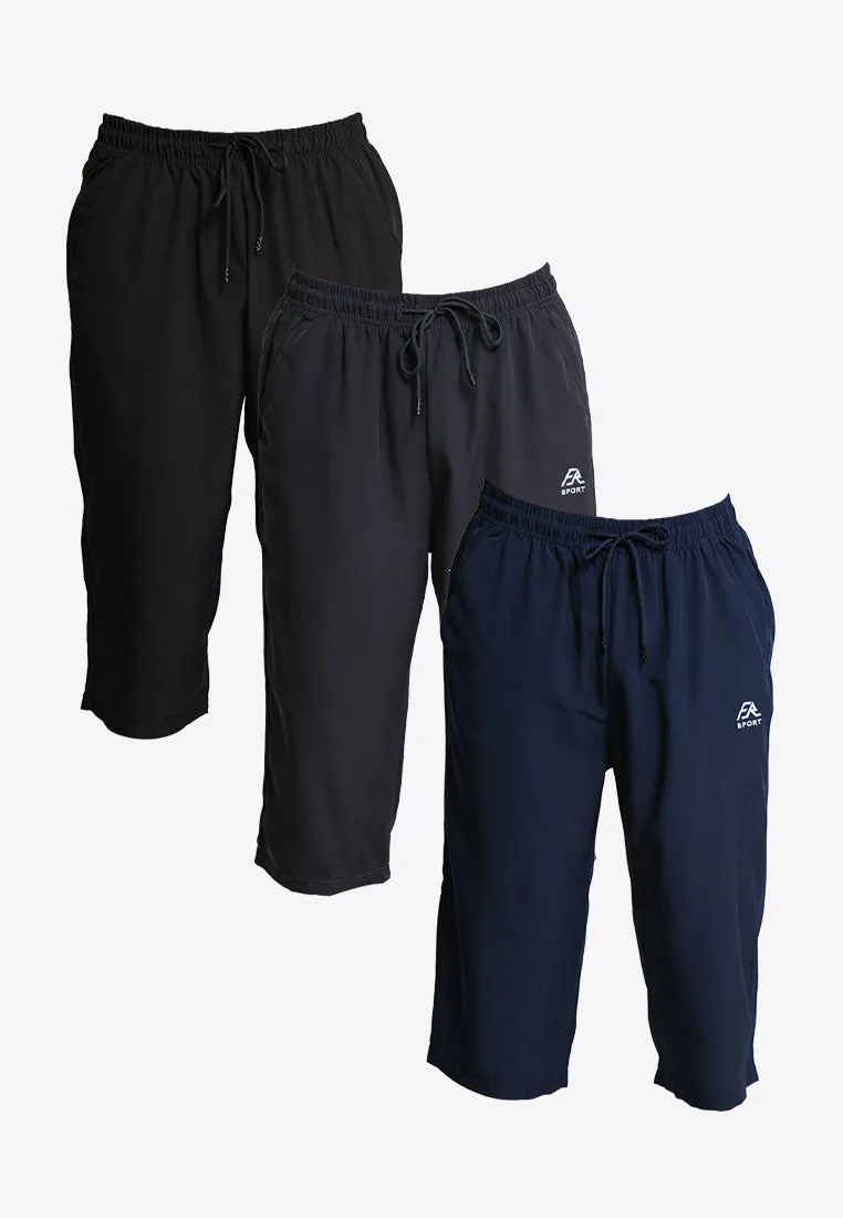 Forest Plus Size Stretchable Dri-Fit 3 Quarter Quick Dry Short Pants Men | Seluar Pendek Lelaki Seluar 3 Suku - PL65799