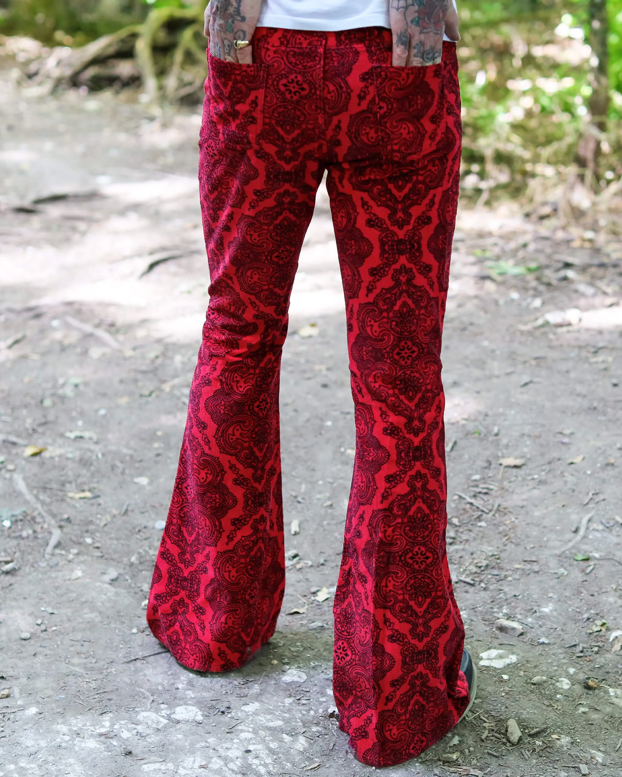 Hendrix Paisley Corduroy Retro Bell Bottom Flares