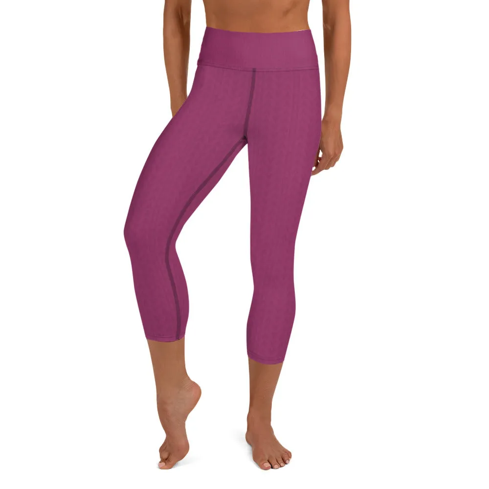 Hibiscus Purple High Waist Capri