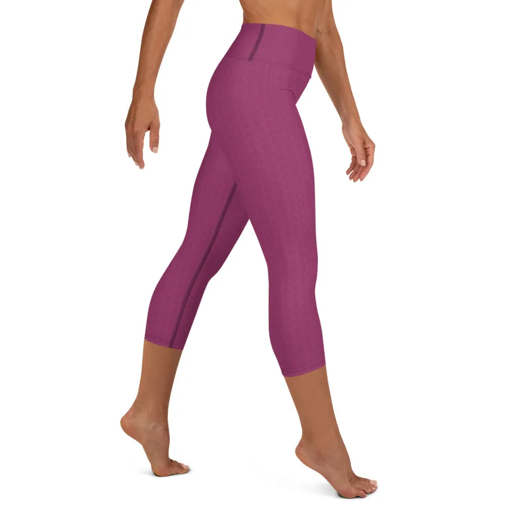 Hibiscus Purple High Waist Capri