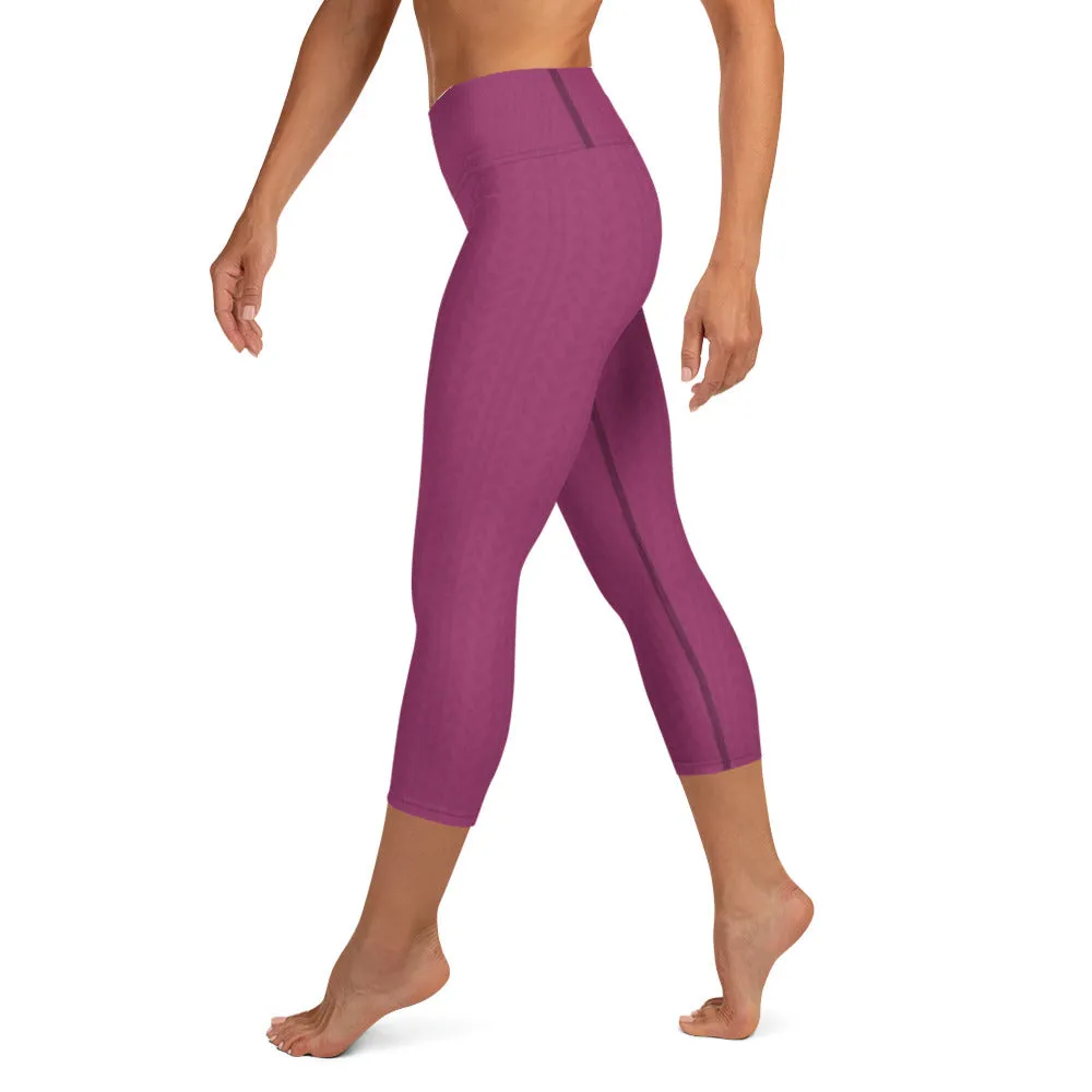 Hibiscus Purple High Waist Capri