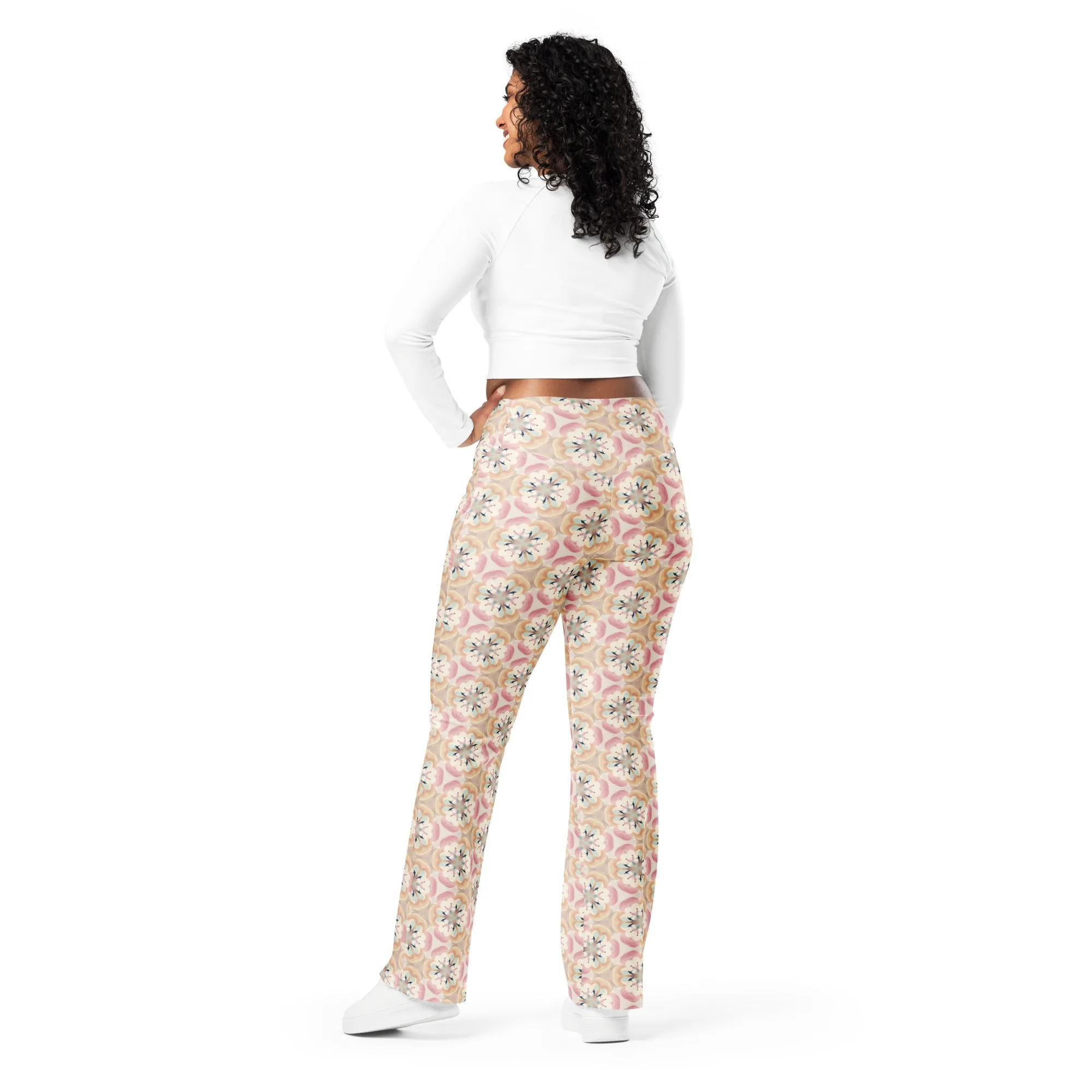 High-Rise Flared Leggings Pastel Petals