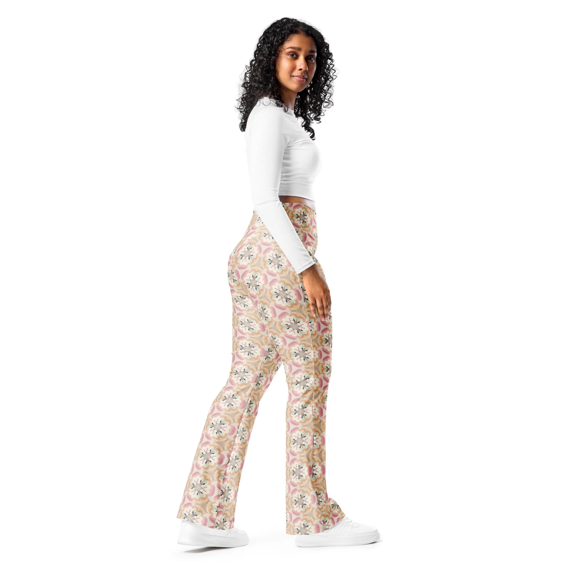 High-Rise Flared Leggings Pastel Petals