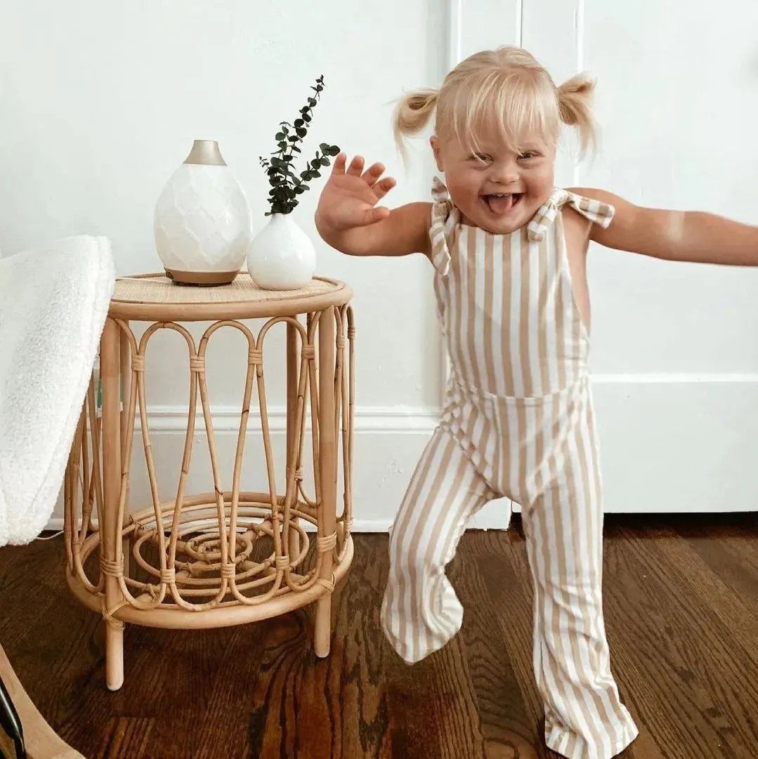 Hippie Vibes Jumpsuit in Beige Stripes