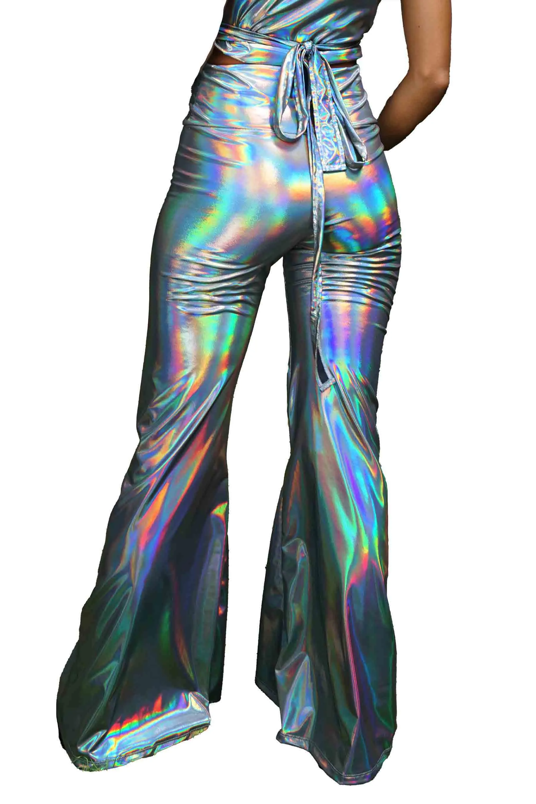 Holographic Silver Bell Bottoms