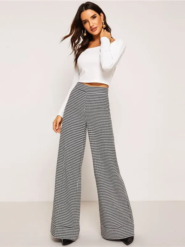 Houndstooth Flare Pants