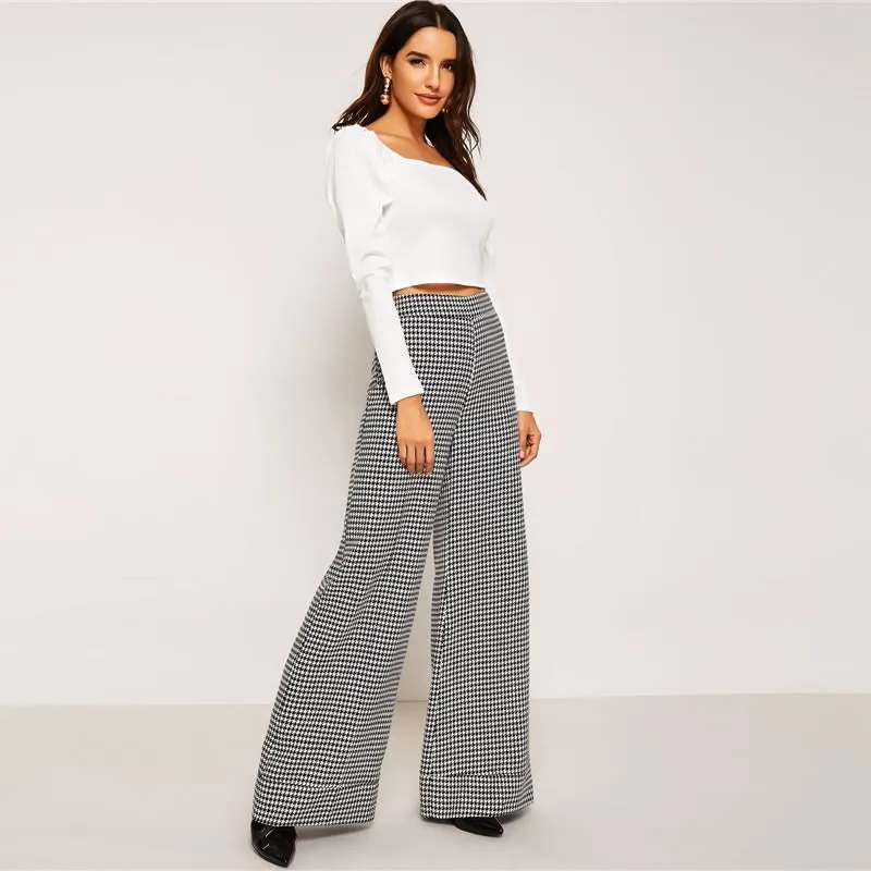 Houndstooth Flare Pants