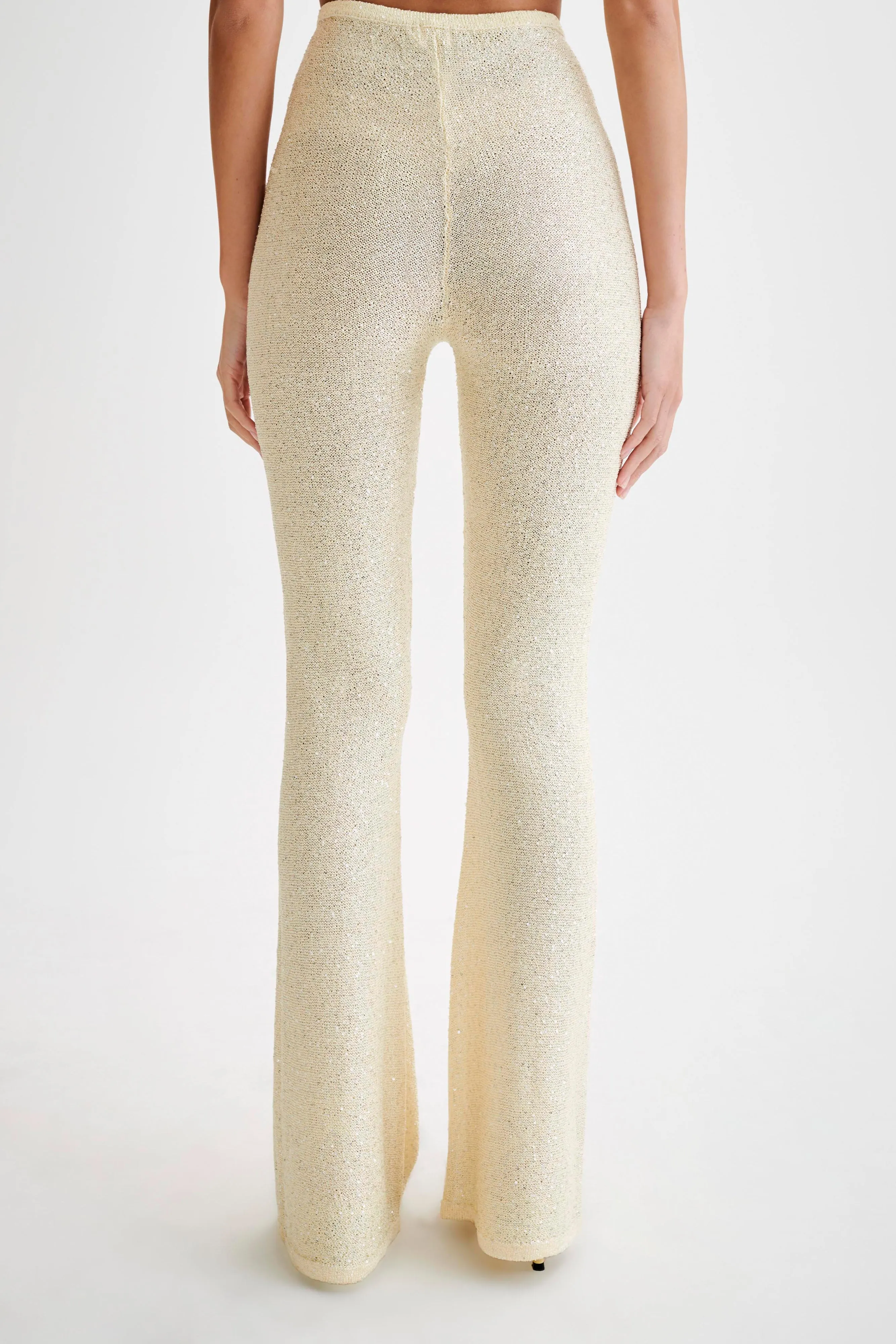 Huntley Sequin Knit Pants - Lemon