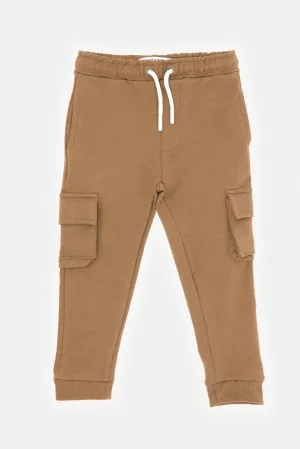 Infant Boys Brown Cargo Track Pants