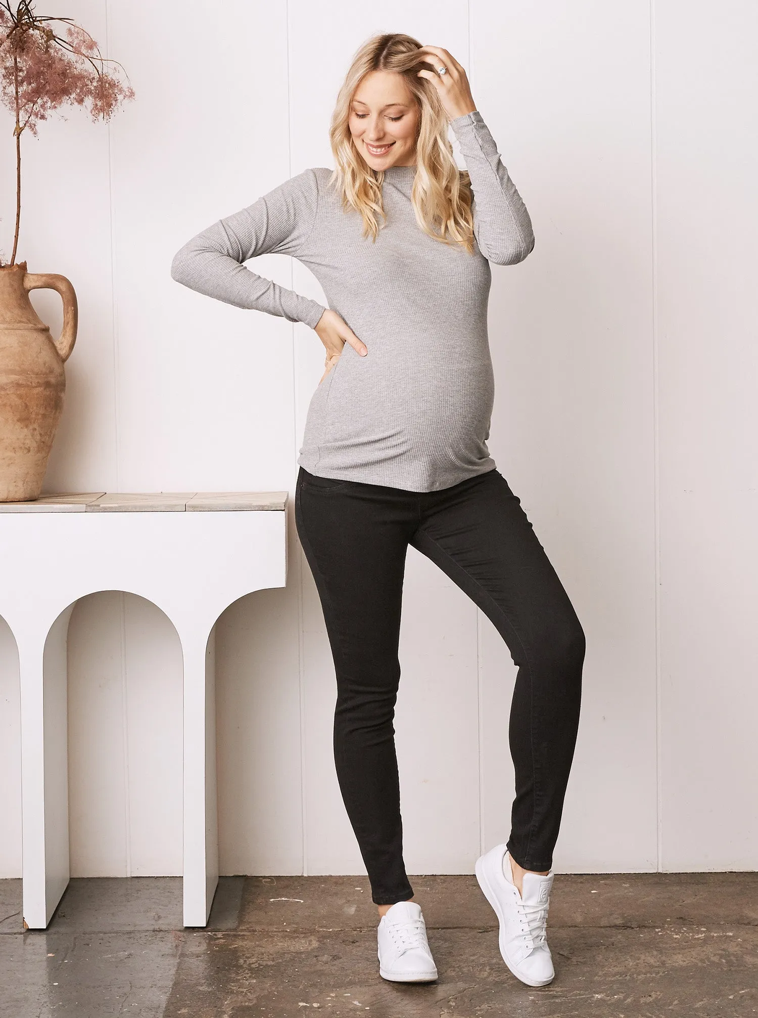 Julie Over the Bump Skinny Maternity Denim Jeans Black