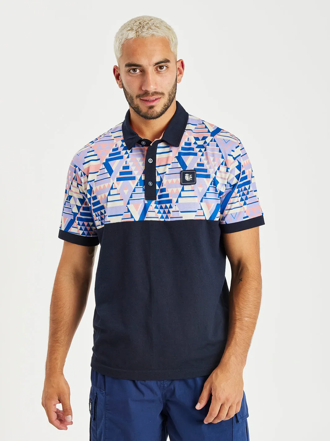 Kaede Retro Pattern Polo Shirt