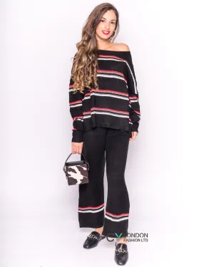 Knit Jumper & Trousers Co-ord with Stripes