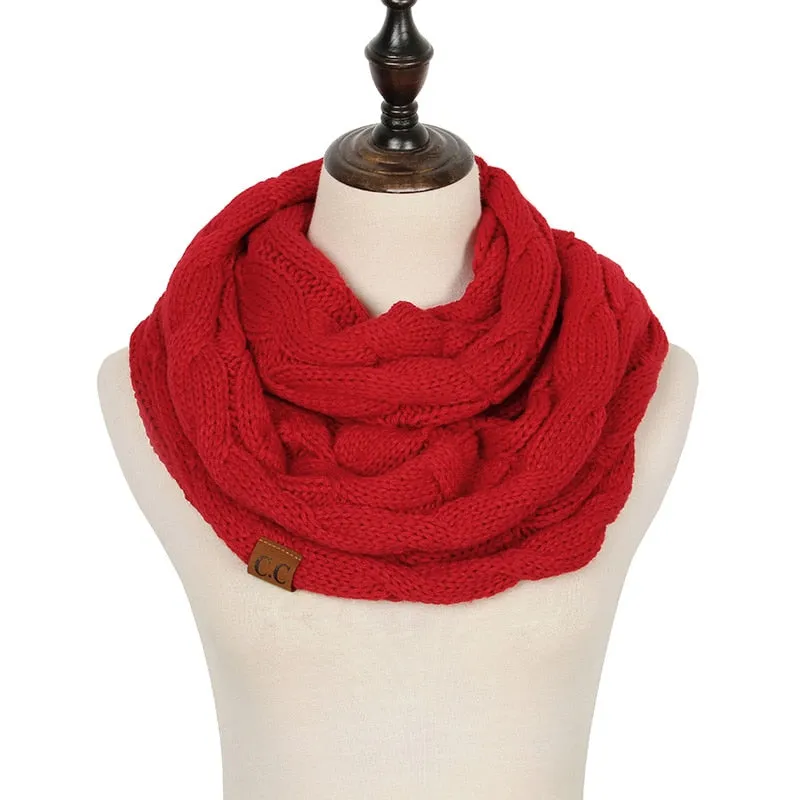 Knitted Cable Infinity Soft Cashmere Scarf