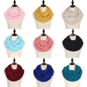 Knitted Cable Infinity Soft Cashmere Scarf