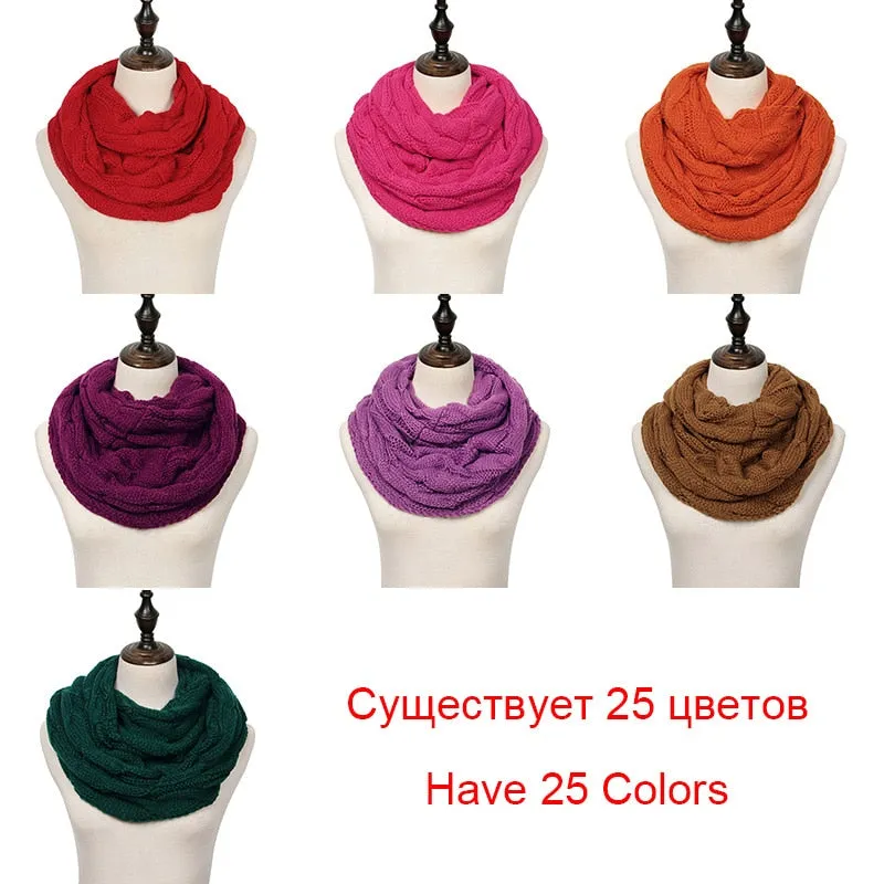 Knitted Cable Infinity Soft Cashmere Scarf