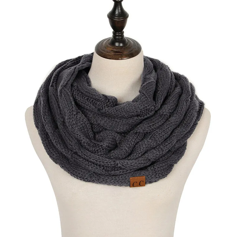 Knitted Cable Infinity Soft Cashmere Scarf