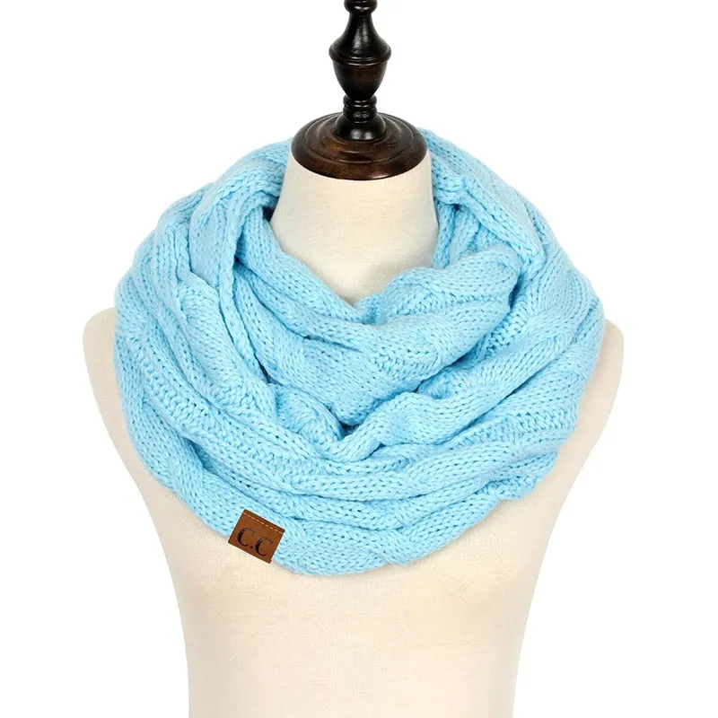 Knitted Cable Infinity Soft Cashmere Scarf