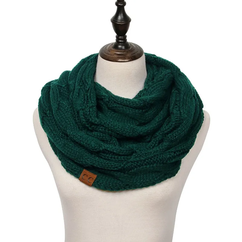 Knitted Cable Infinity Soft Cashmere Scarf