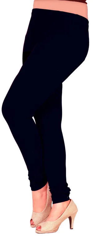 Leggings 4 Way Stretchable Womens Churidar India Clothing Bottom (Black)