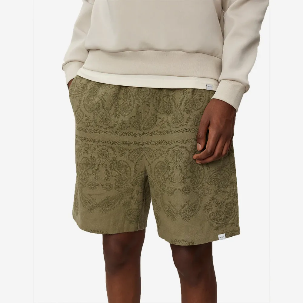 Lesley Paisley Easy Shorts - Surplus Green