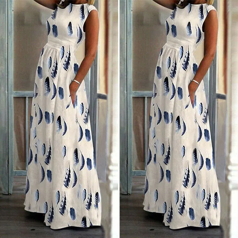 Maternity Dress Pregnant O-Neck Print