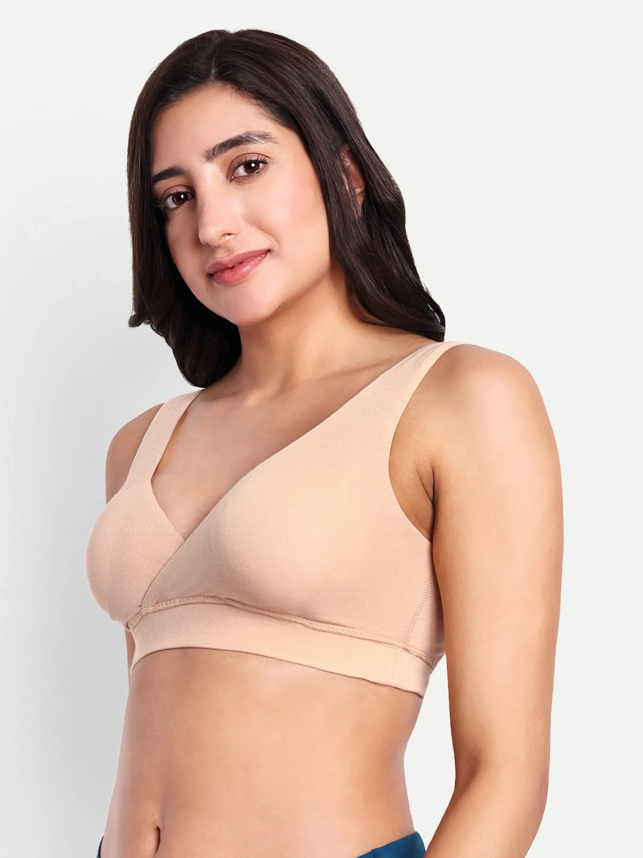 Maternity Lounge Bamboo Bra  (removable cups) Skin