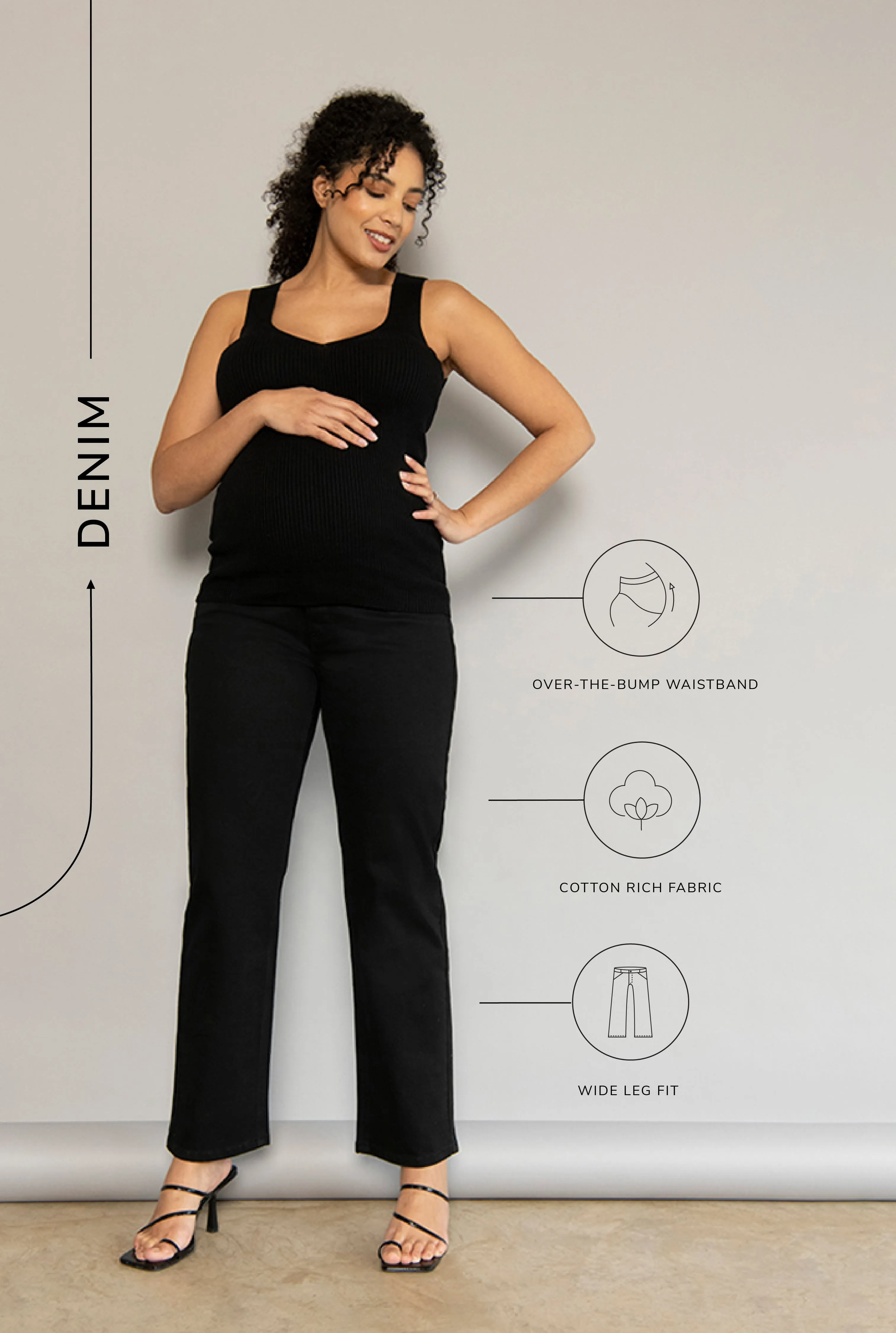 Maternity Straight Jeans - Black