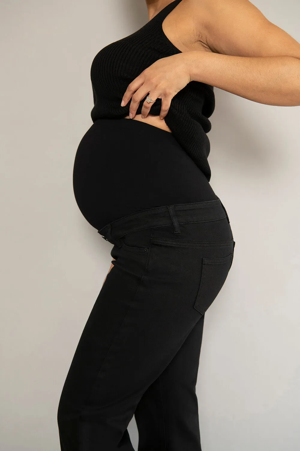 Maternity Straight Jeans - Black