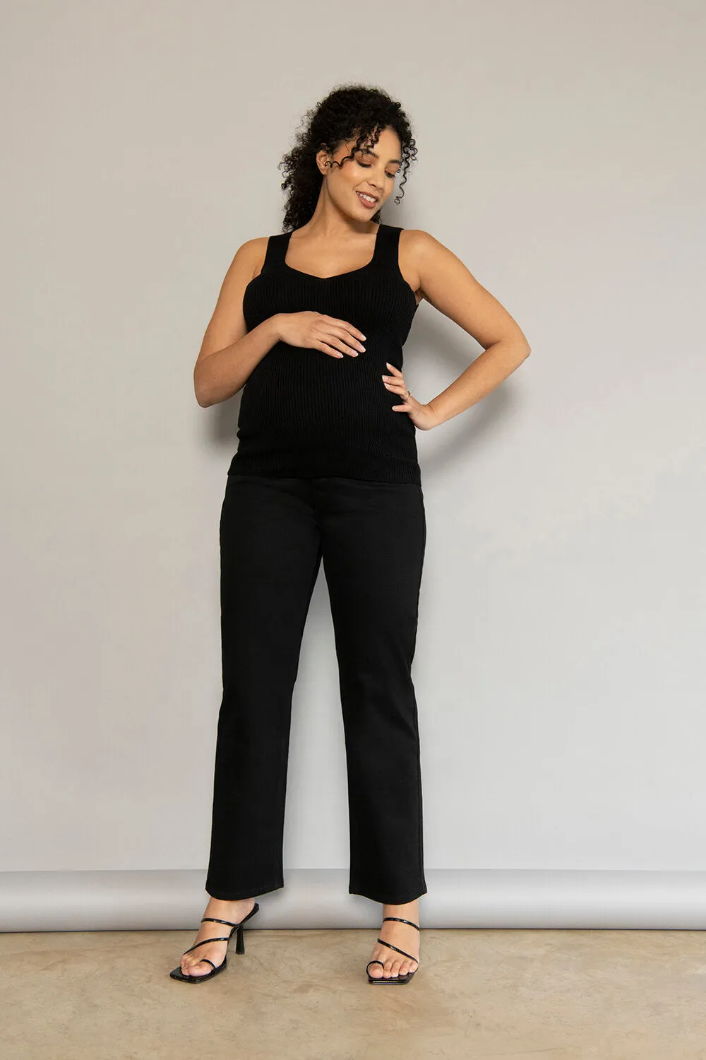 Maternity Straight Jeans - Black