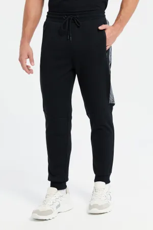 Men Black Active Track Pants