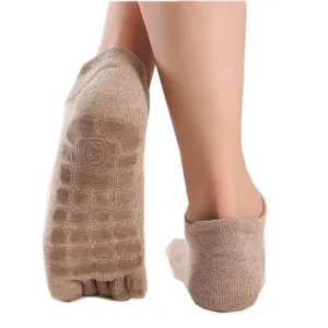 Men Cotton Yoga Socks Five Finger Non Slip