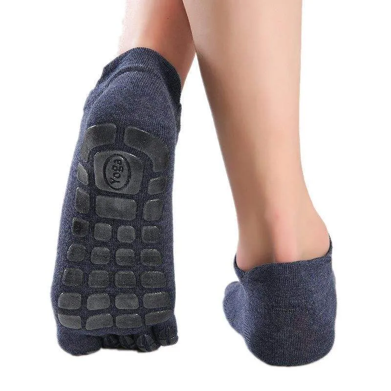 Men Cotton Yoga Socks Five Finger Non Slip