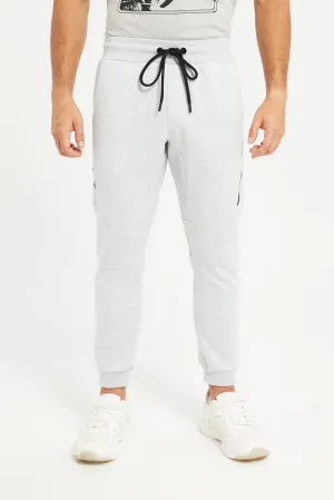 Men Grey Plain Active Track Pants