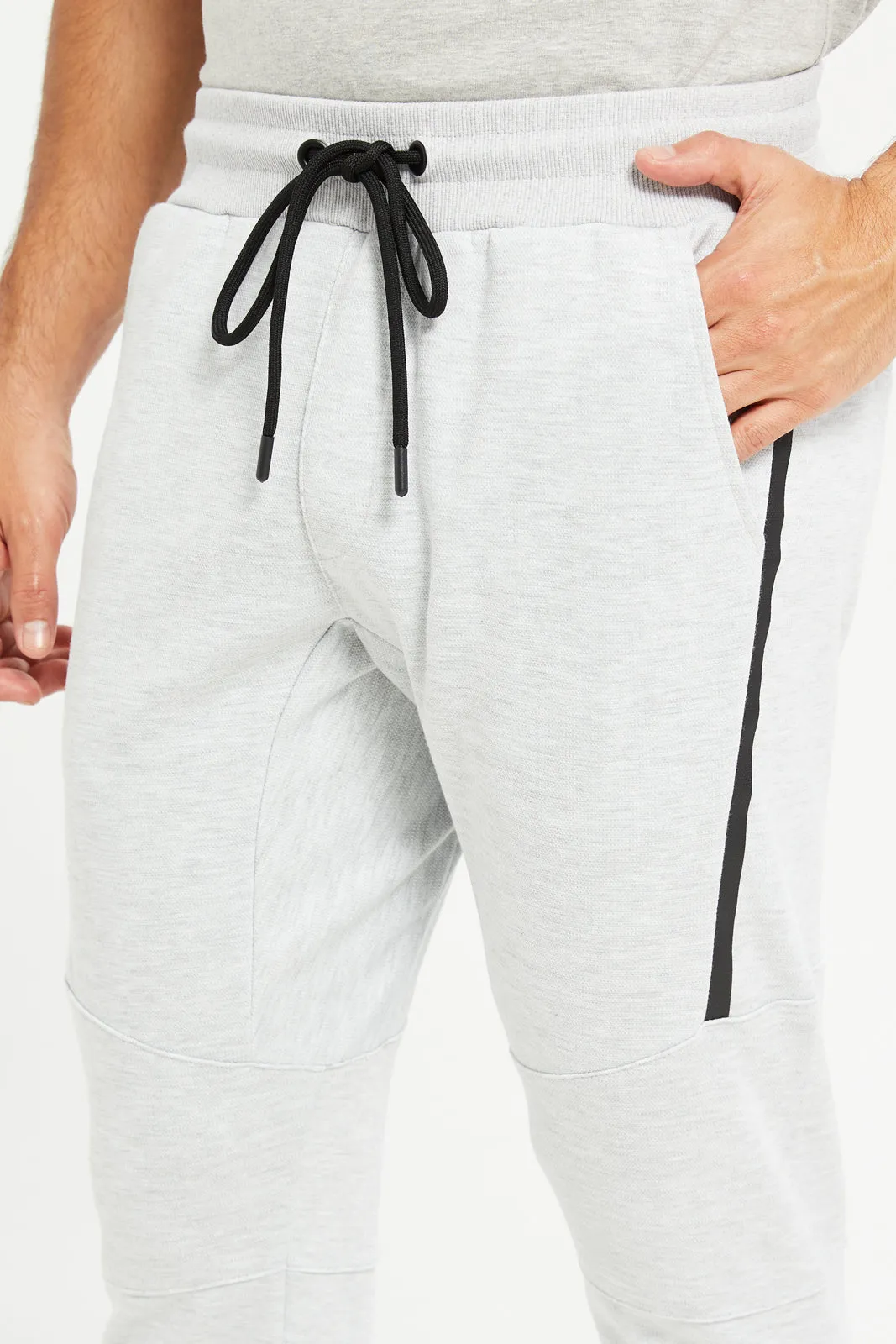 Men Grey Plain Active Track Pants