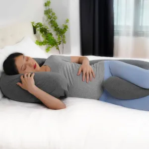 Moon Organic C Shaped Maternity Pillow (Grey)