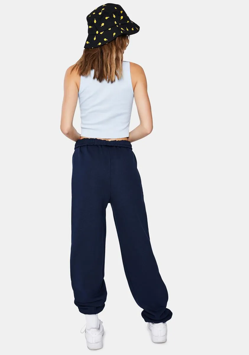 Navy Sensitive Graphic Sweatpants