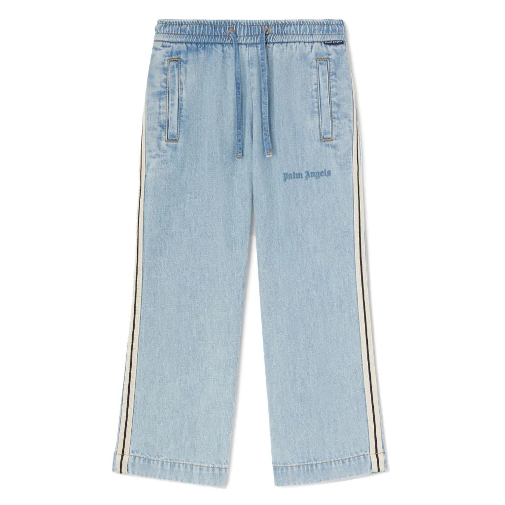 Palm Angels Kids Track Chambray Pants