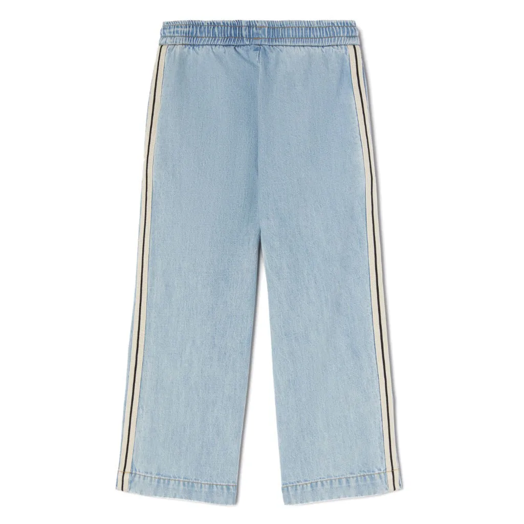 Palm Angels Kids Track Chambray Pants