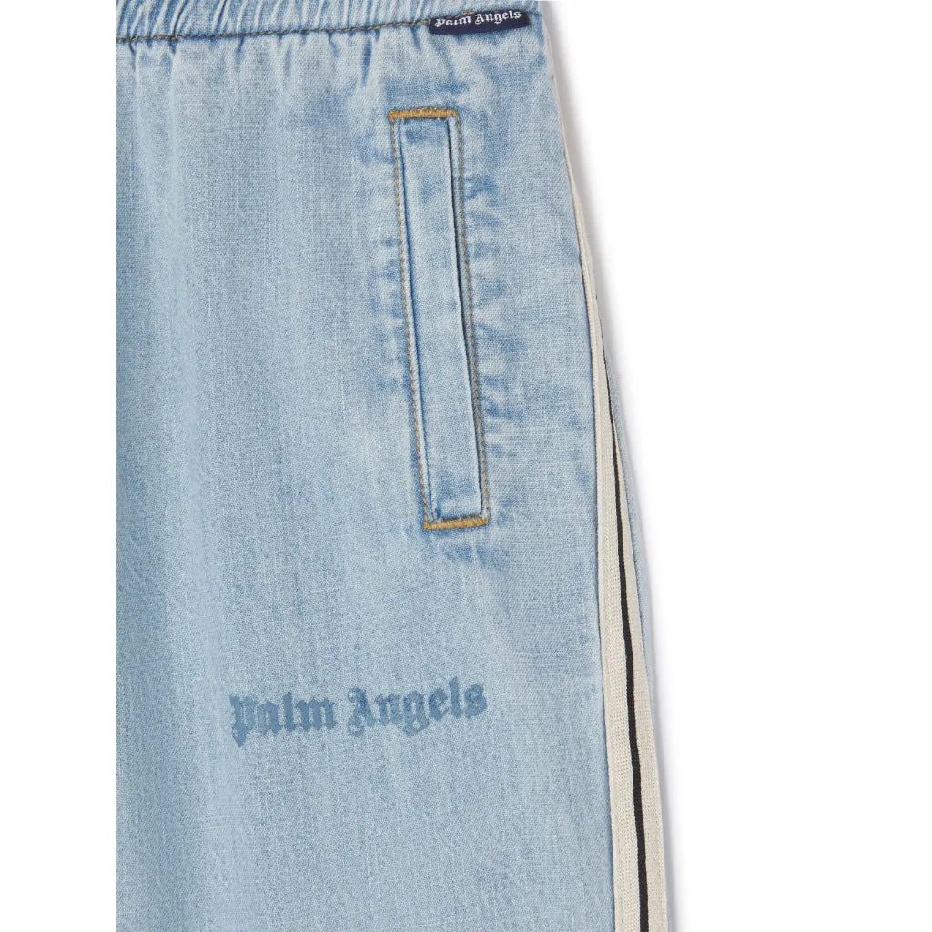 Palm Angels Kids Track Chambray Pants