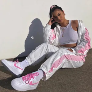 Pink Striped Joggers Sweatpants