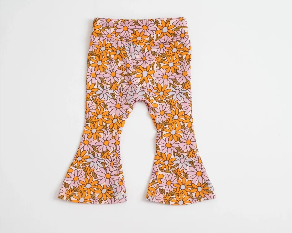 Purple and Golden Daisy Bell Bottoms