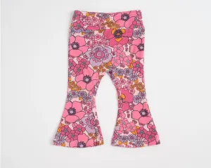 Purple / Pink Retro Floral Bell Bottoms