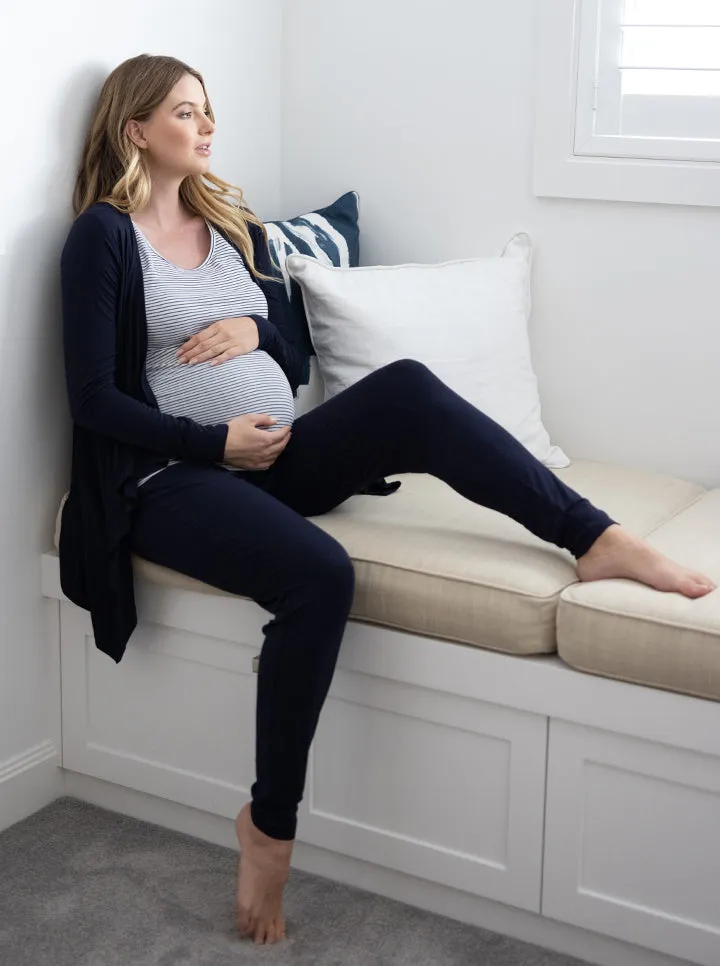 "Street to Home" Maternity 3 Piece Relax Loungewear Outfit in Navy