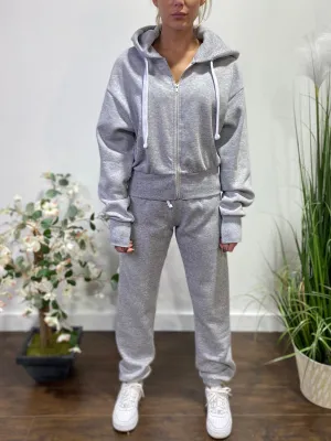 Reflex Full Zip Hoodie and Fleece Jogger Set (Light Heather Grey)