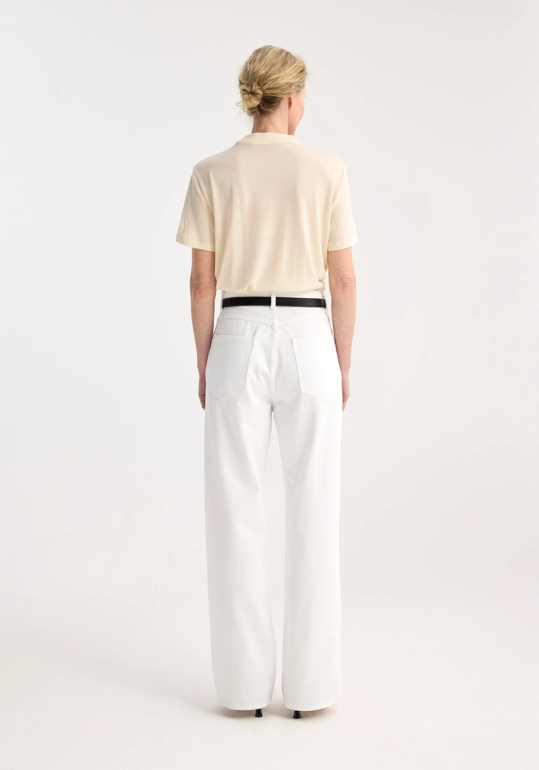 Relaxed wool t-shirt | cream