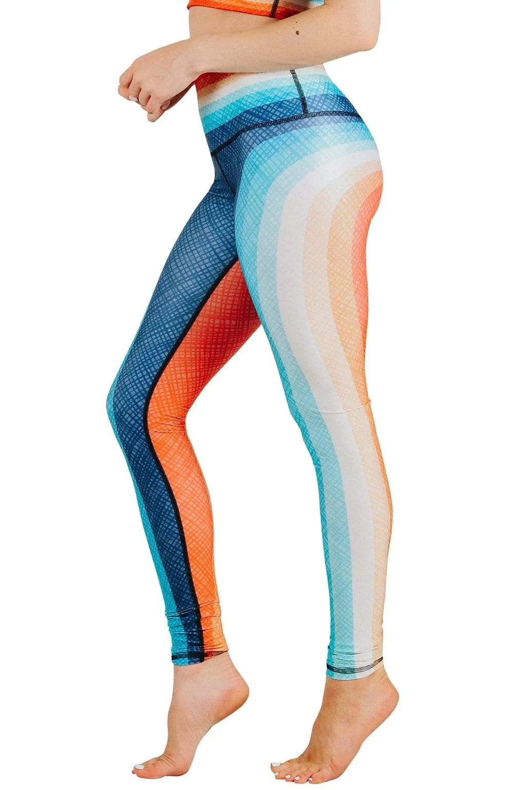 Retro Rainbow Printed Yoga Leggings