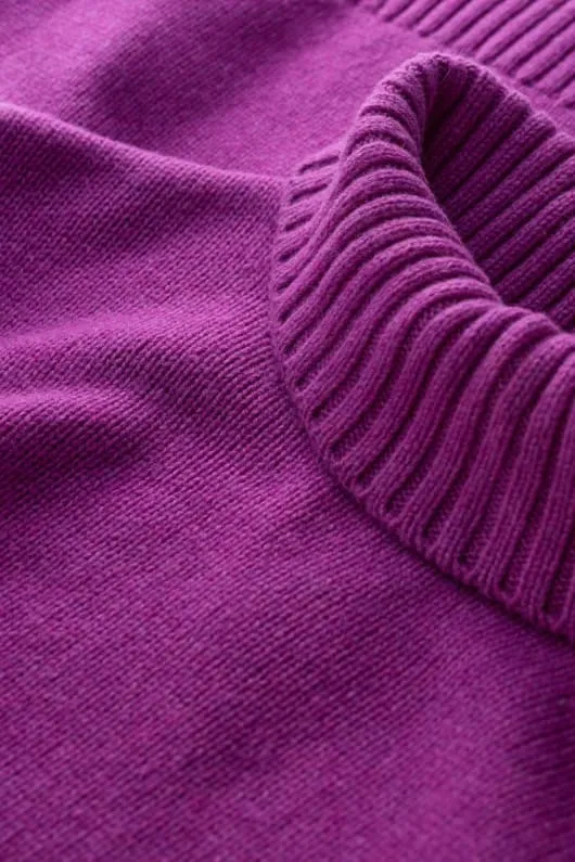 Seasalt Ladies Braque Lambswool Blend Roll Neck Jumper Wild Orchid