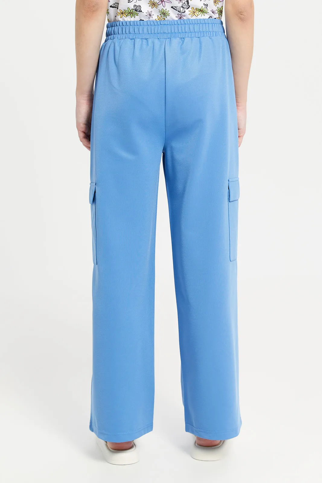 Senior Girls Blue Cargo Track Pants