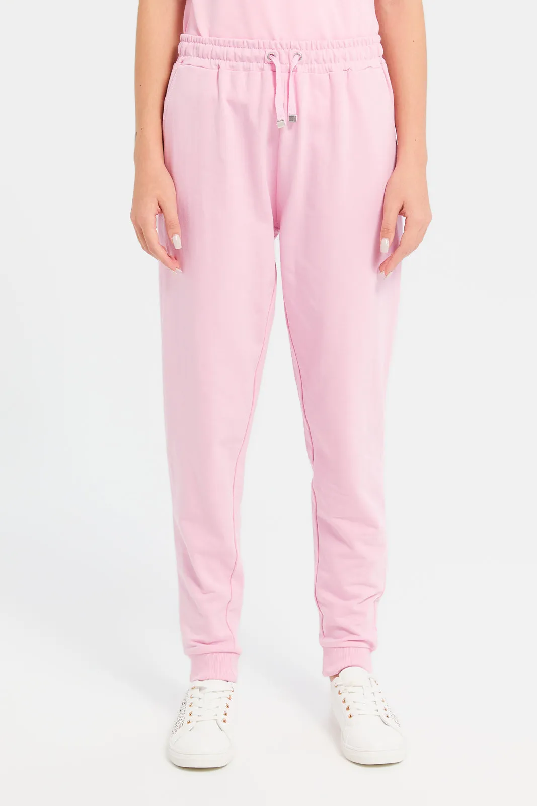 Senior Girls Pink Basic Track Pants